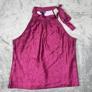 VTG Venezia Jeans Women's Halter Top Pink Purple Made In USA SIZE 22/24 Flaw*